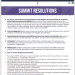 Presidential Summit on Gender-Based Violence and Femicide (GBVF) 2