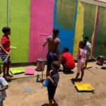 Children activity participating whilst branding the VFZ
